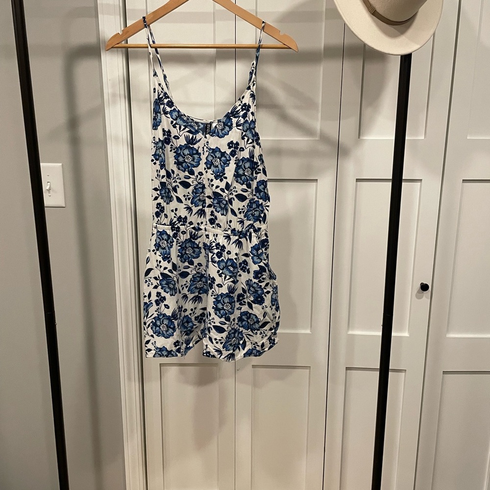 Divided Blue Floral Romper